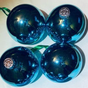6 Vintage Glass Ball Ornaments
